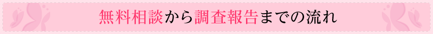 無料相談から調査報告まで