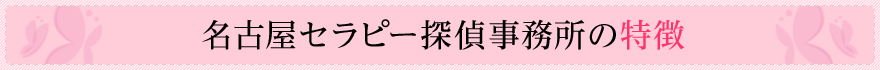 名古屋セラピー探偵事務所の特徴